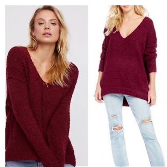 NWT THE BOYFRIEND V NECK HI LO DISTRESSED SWEATER - Picture 2 of 7